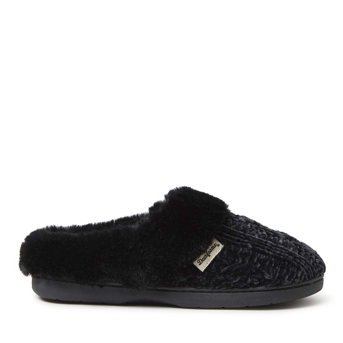 Claire Cable Knit Chenille Clog, BLACK, alternate image number 2