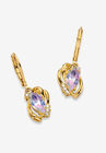 Yellow Gold-Plated Drop Earrings, Aurora Borealis And White Crystal Jewelry, CRYSTAL, hi-res image number 0