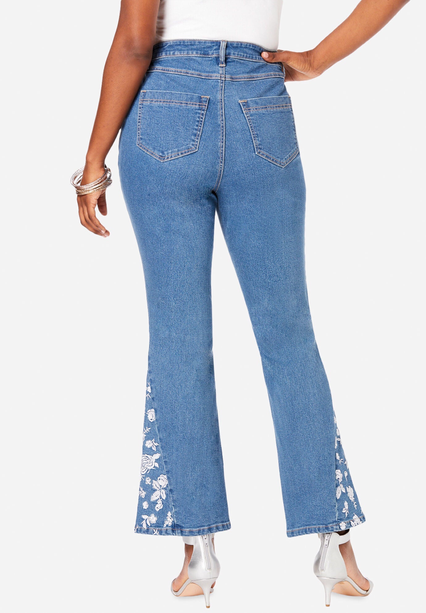 Embroidered Bootcut Jean, , on-hover image number 1
