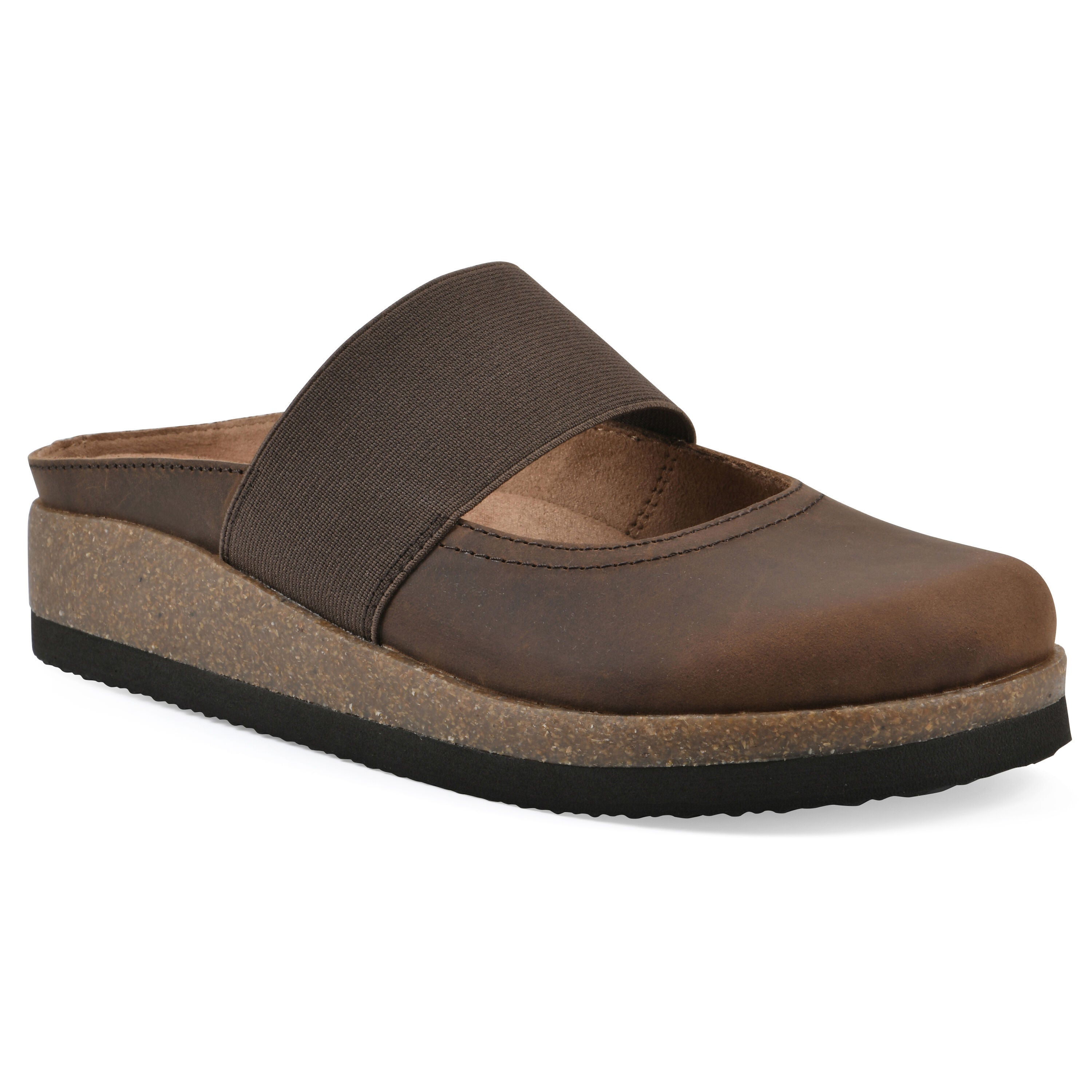 Bassi Mary Jane Footbeds Clog, BROWN LEATHER, hi-res image number 0