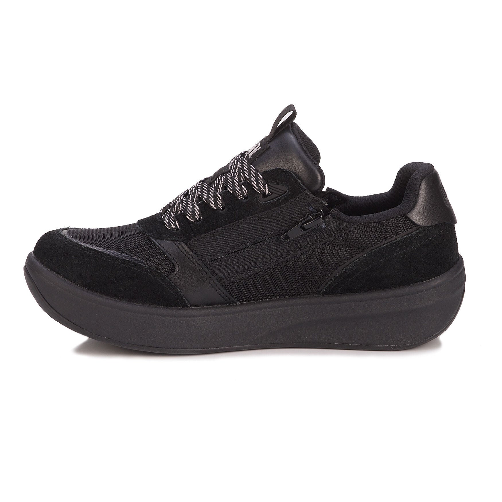Happy Double Zip Sneaker, SOLID BLACK, alternate image number 3