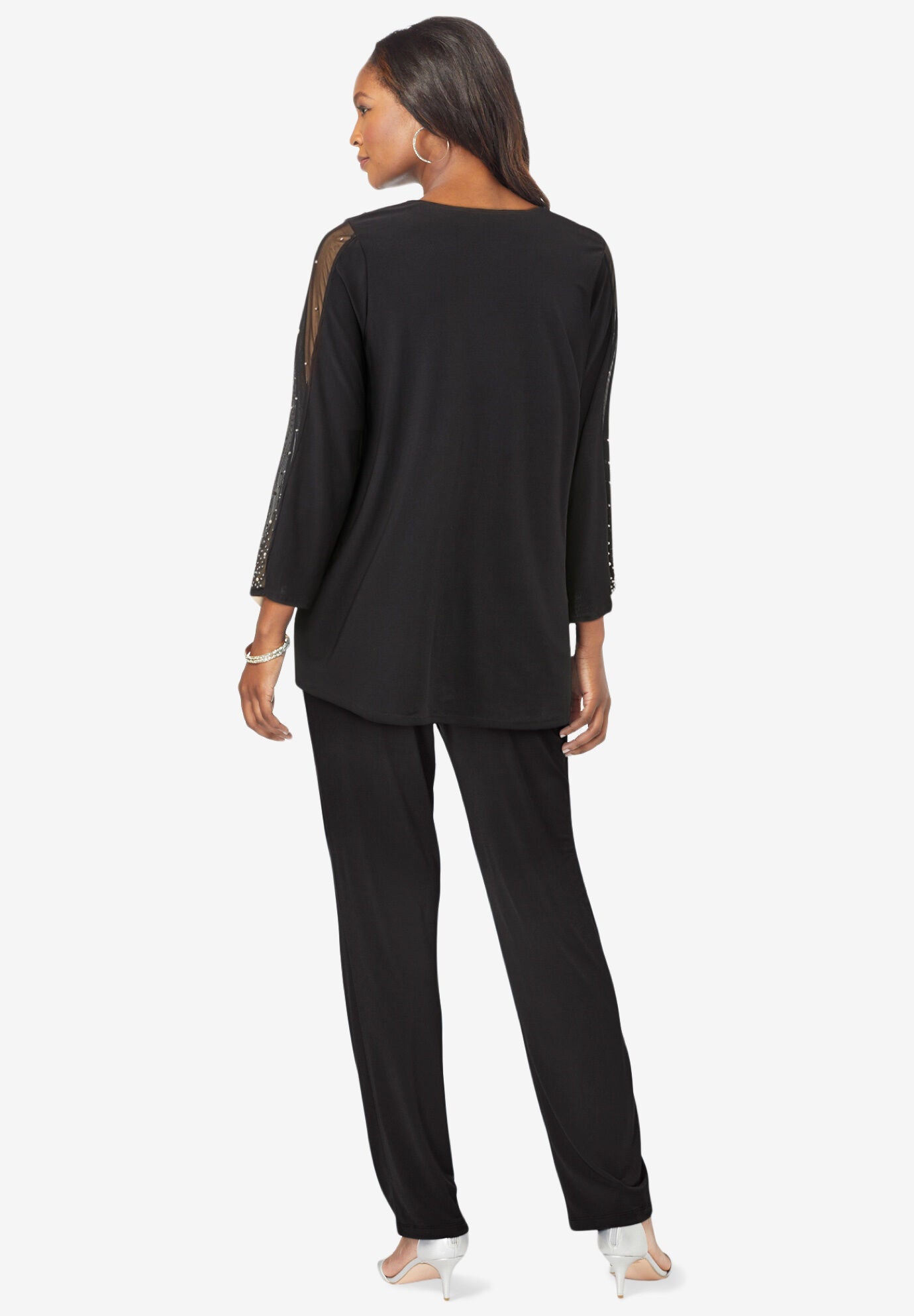 Ultrasmooth&reg; Fabric Embellished Pant Set, , on-hover image number 1