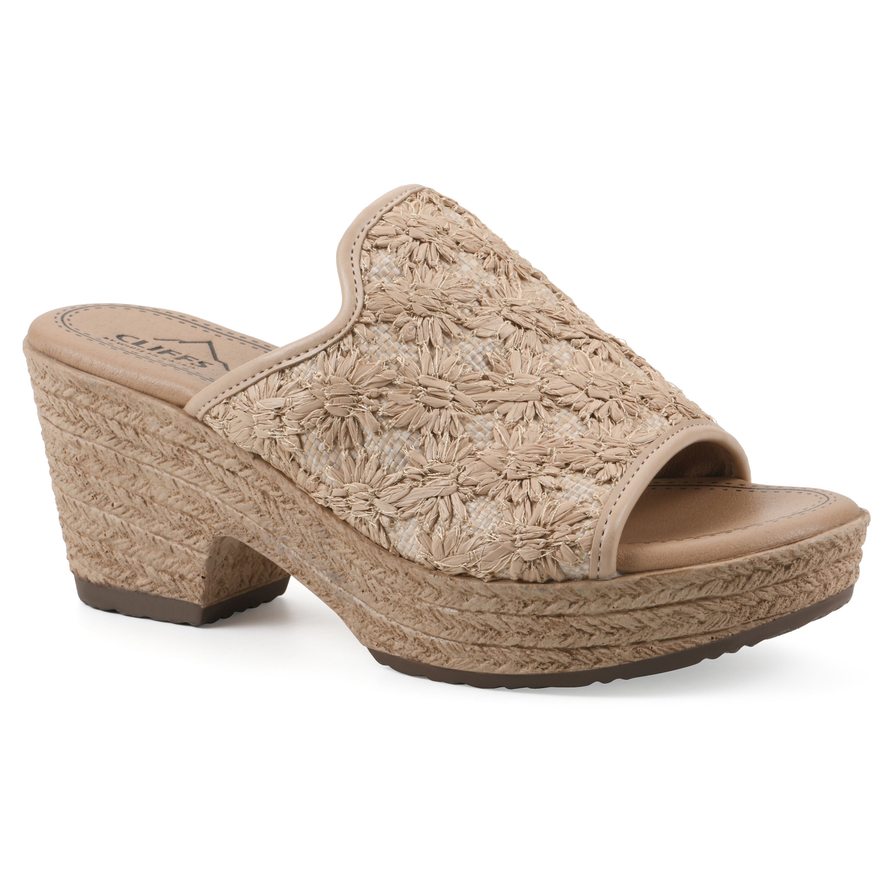 Bizzie Wedge Sandal, NATURAL FABRIC, hi-res image number 0