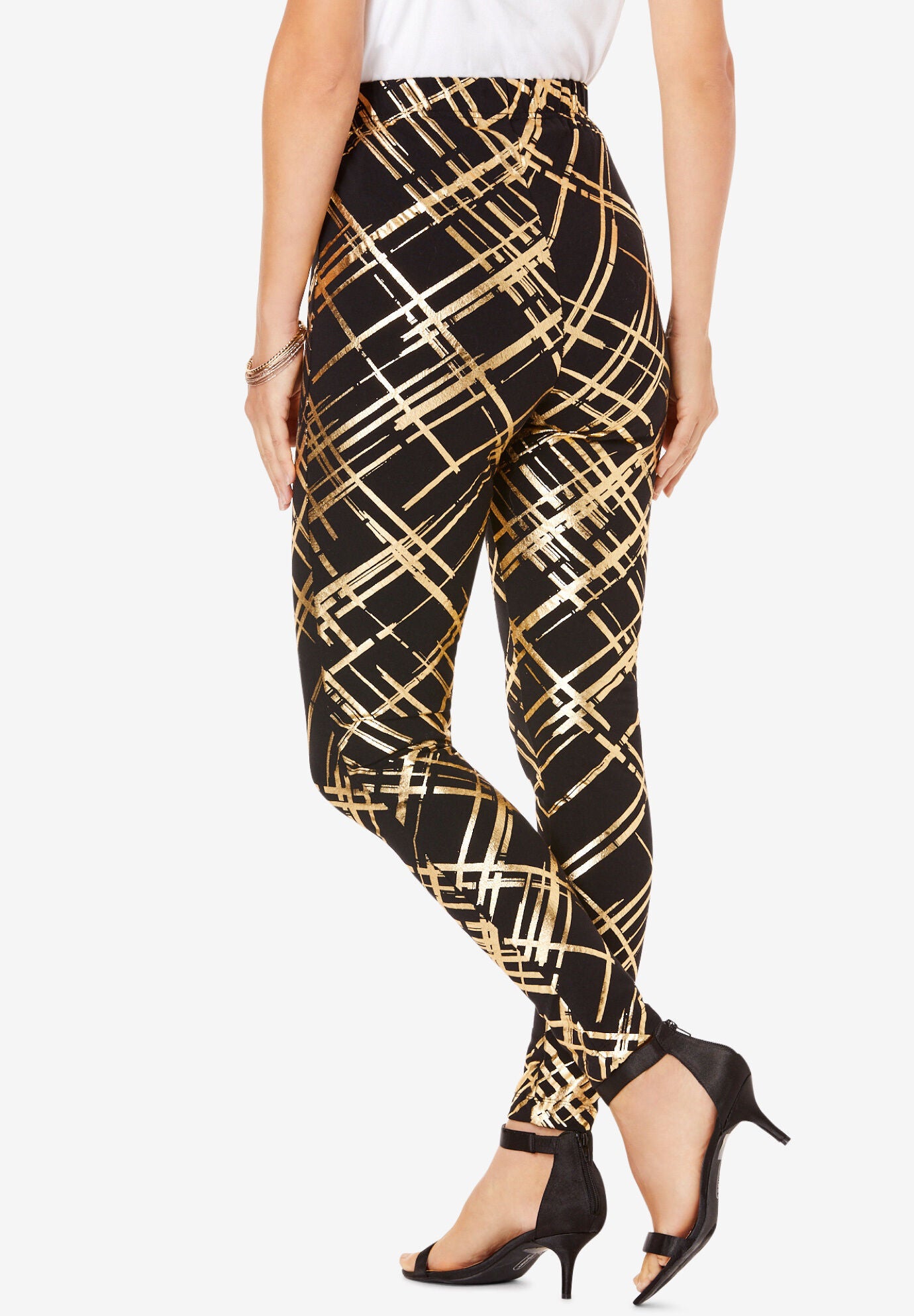 Foil-Print Legging, SILVER SWIRL PAISLEY, on-hover image number 1