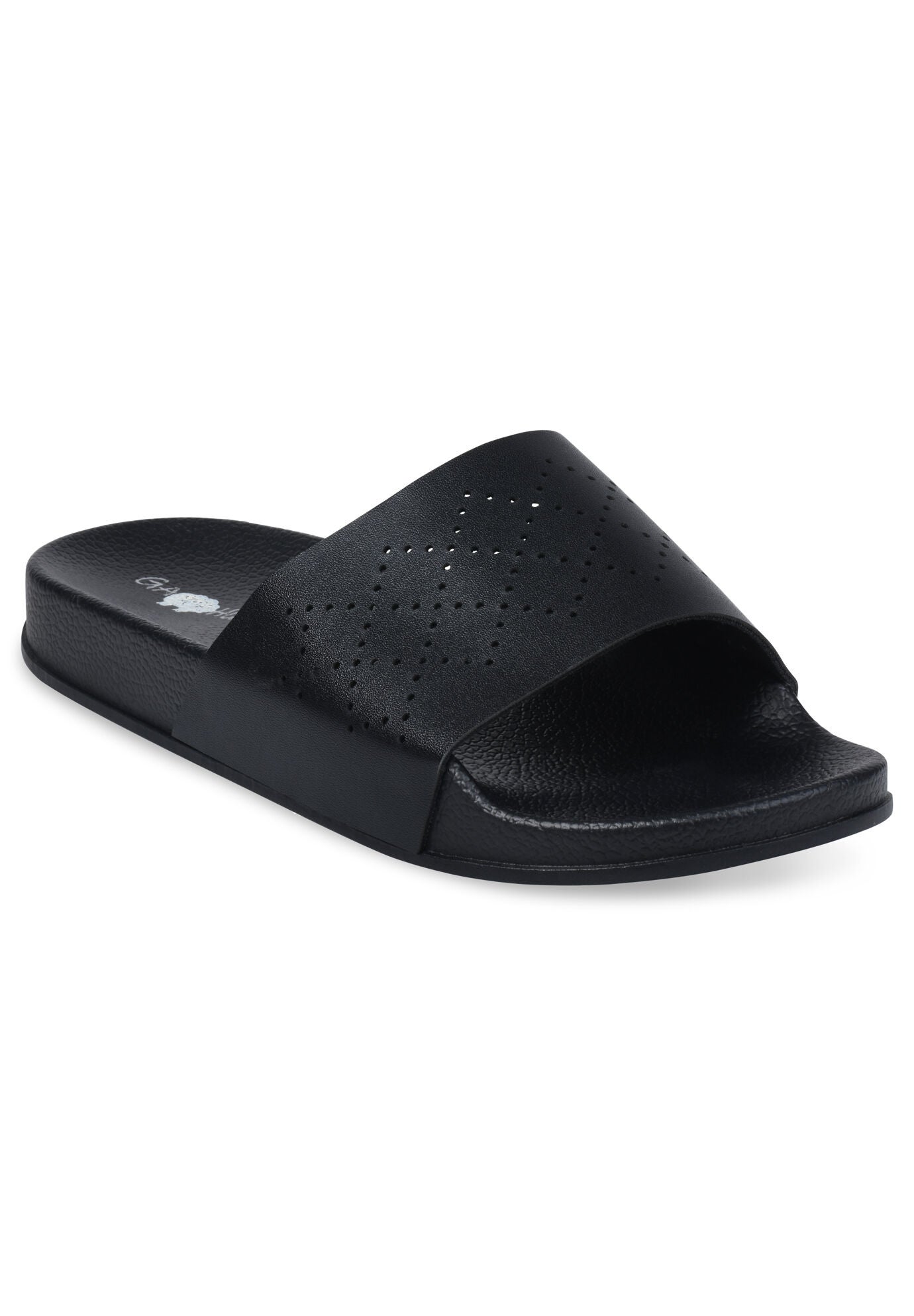 Embossed Pool Slide Sandal, BLACK, hi-res image number 0