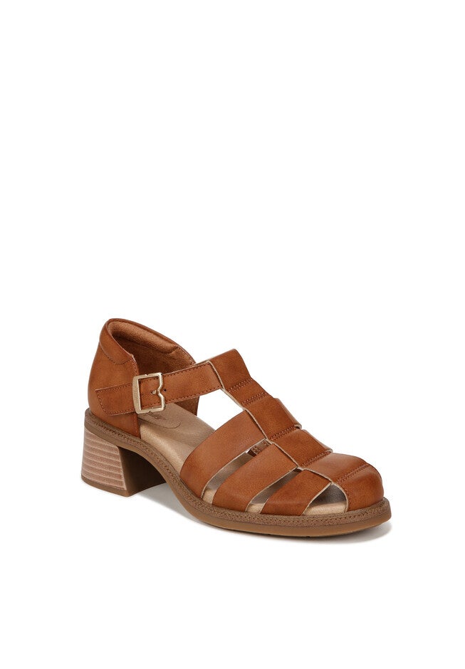 Rate Up Day Heeled Sandal, BROWN FAUX LEATHER, hi-res image number null
