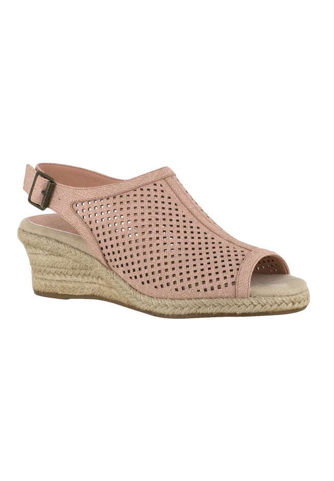 Stacy Sandal by Easy Street®, BLUSH LINEN PRINT, hi-res image number null