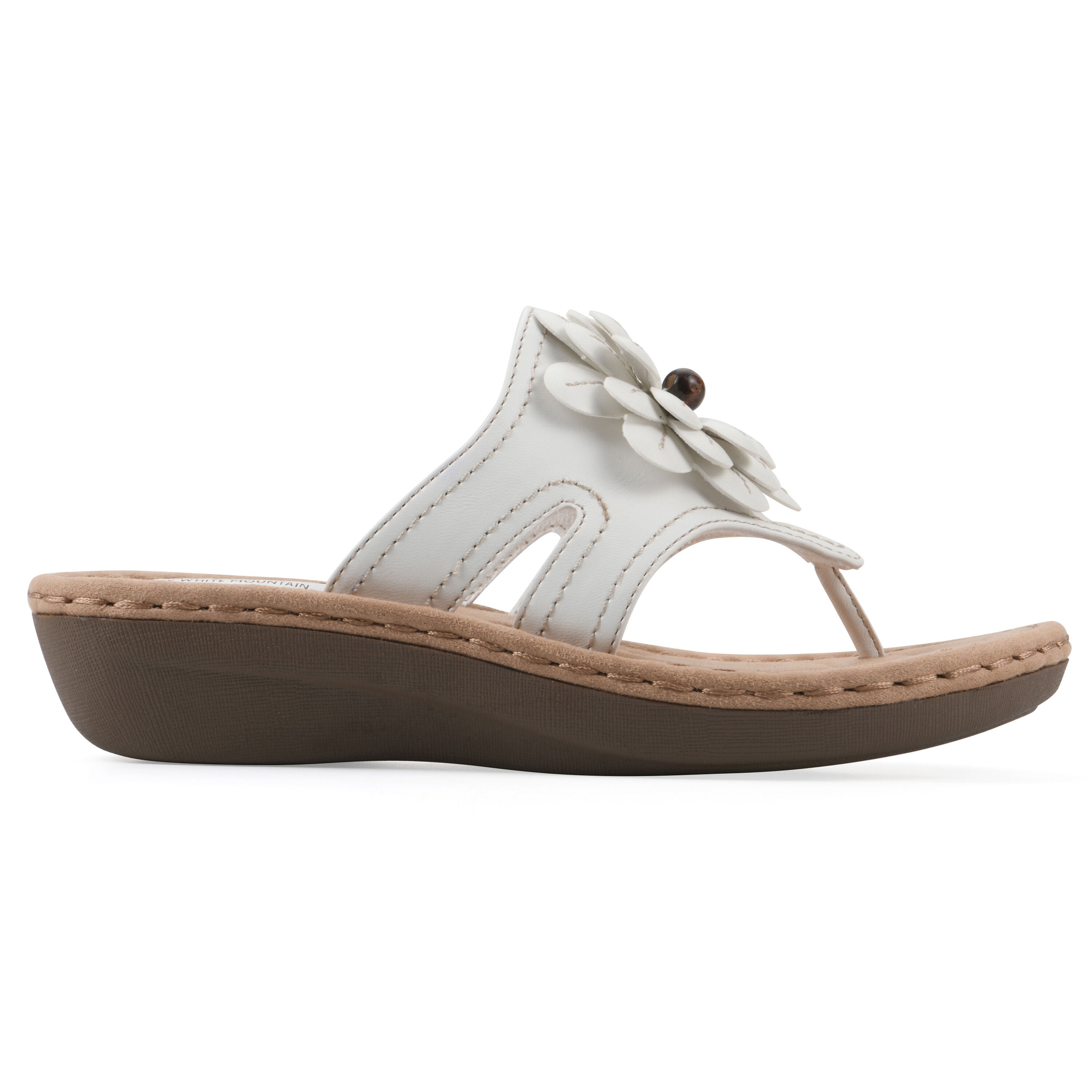 Cashlyn Floral Mini Wedge Sandal, WHITE SMOOTH, alternate image number 2