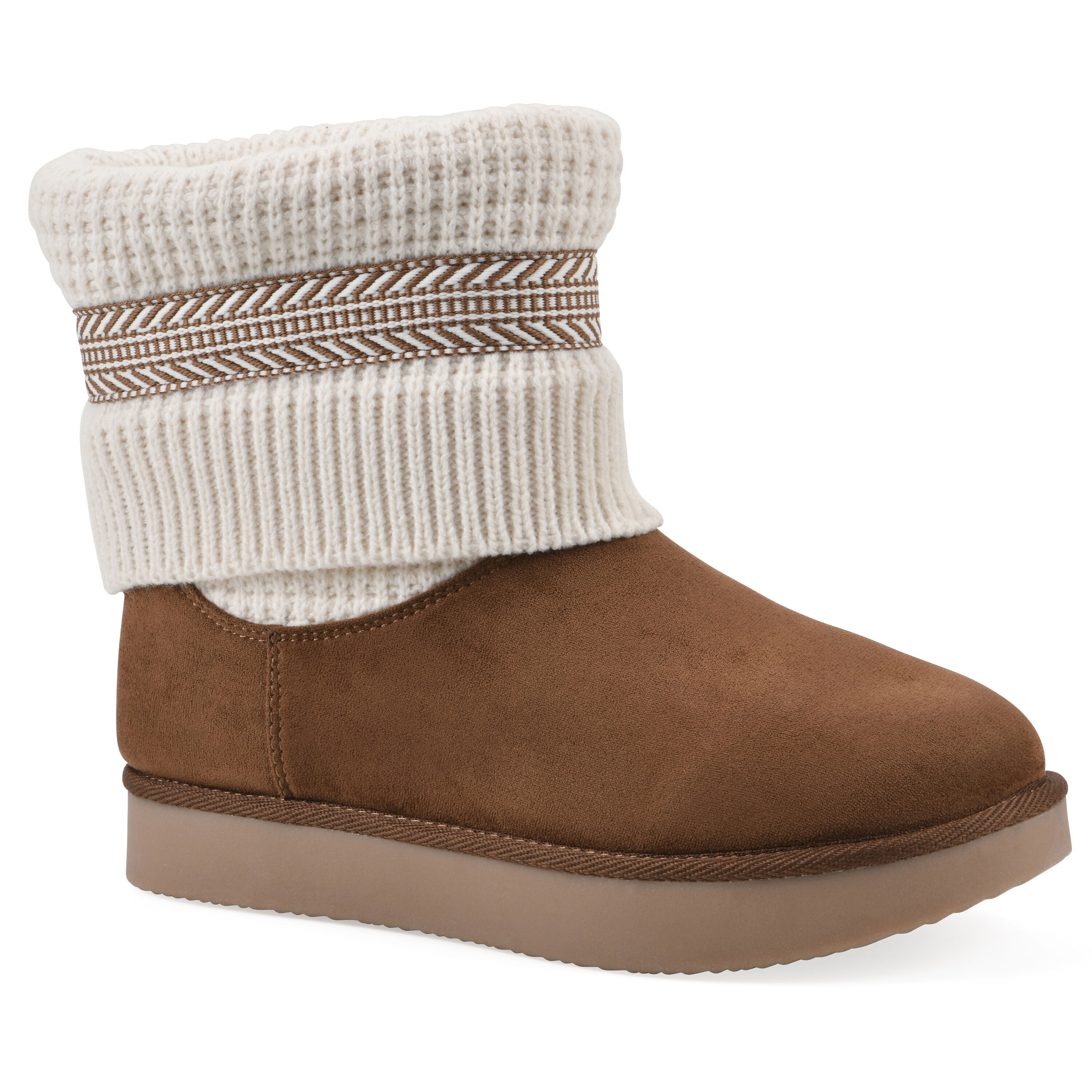 Brysons Fold-Over Sweater Bootie, DARK CHESTNUT, hi-res image number 0