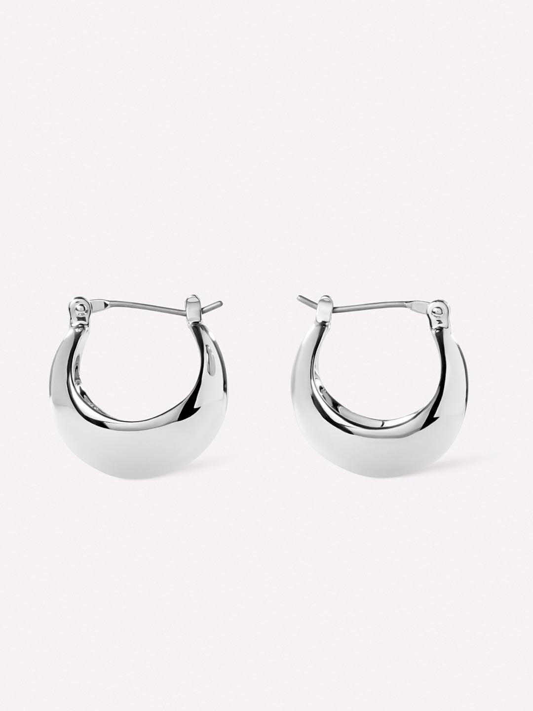 Abby Silver Hoop Earrings, SILVER, hi-res image number 0