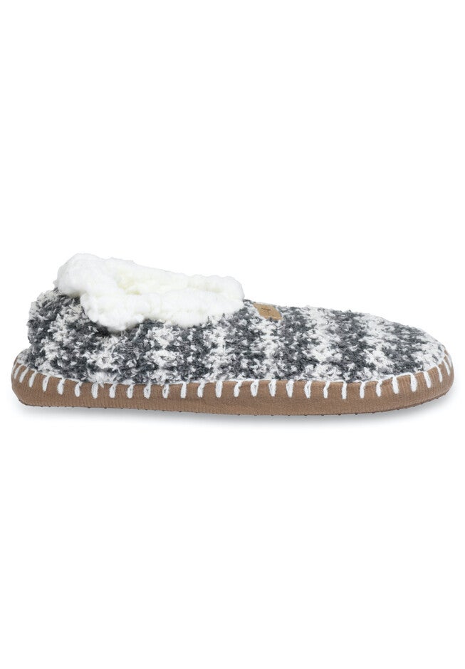 Womens Cozee Yarn Mocassin Slipper With Sidewall Slippers, , alternate image number null