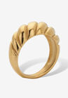 Shrimp Style Gold Ion-Plated Stainless Steel Ring, , on-hover image number null