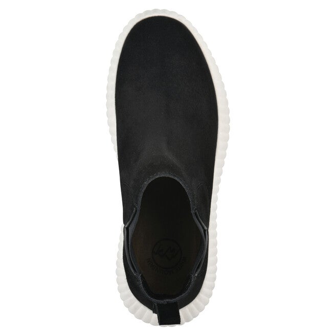 Dignify Platform Leather Sneaker Bootie, BLACK SUEDE, alternate image number null