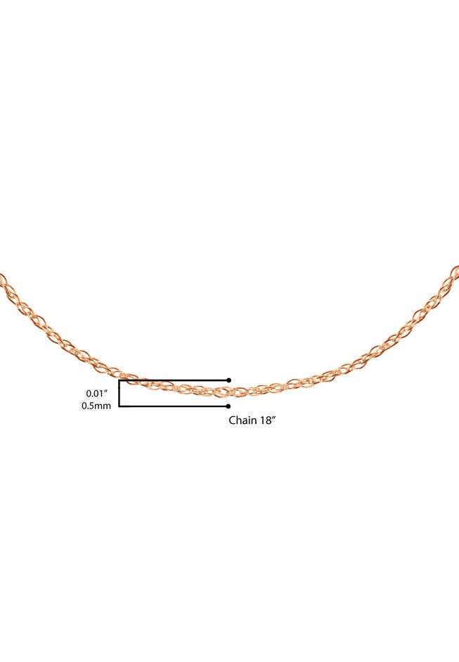 Solid Rose Gold Rope Chain Necklace Unisex 18 inches, , alternate image number 4