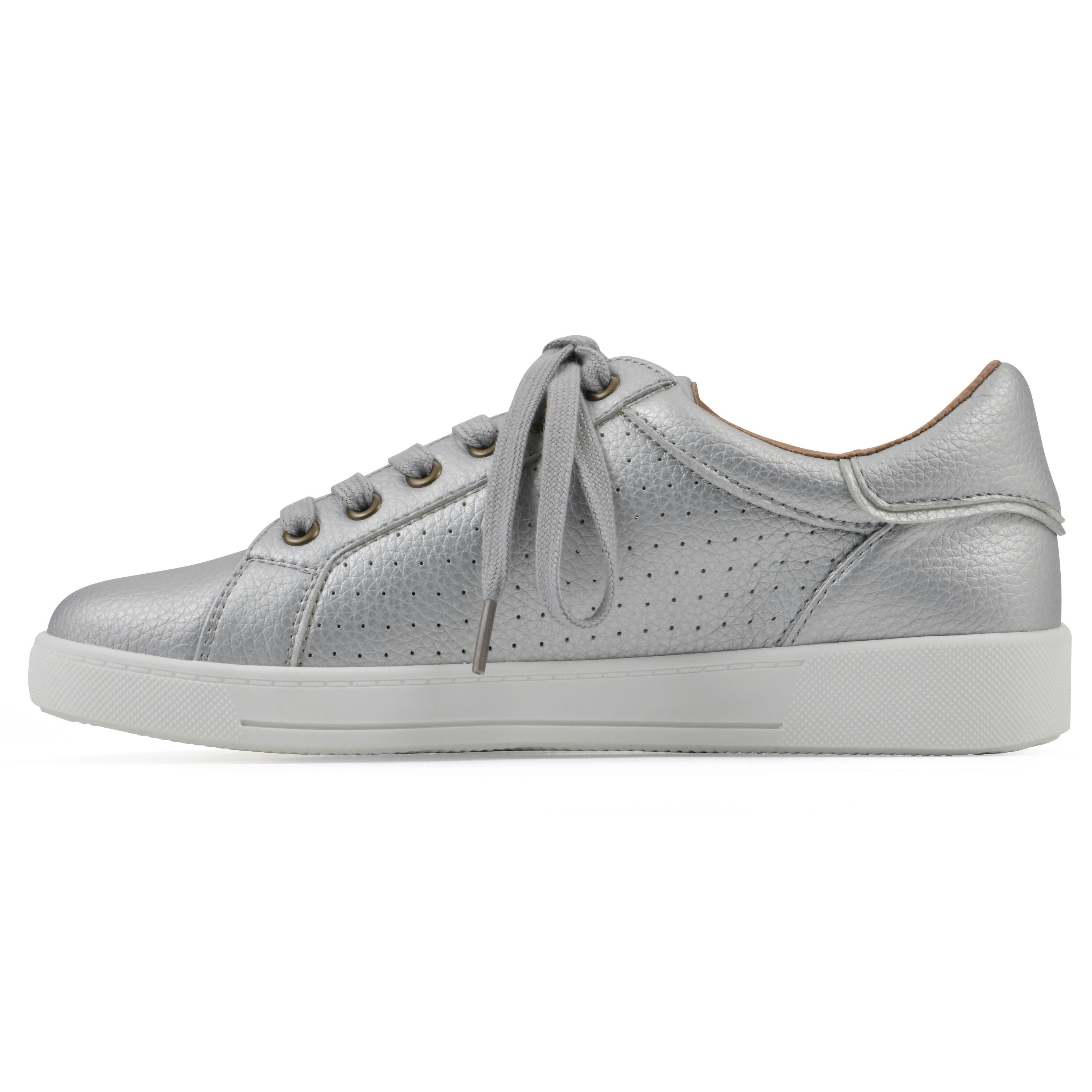 Uniform Lace Up Sneaker, SILVER SMOOTH, alternate image number 3
