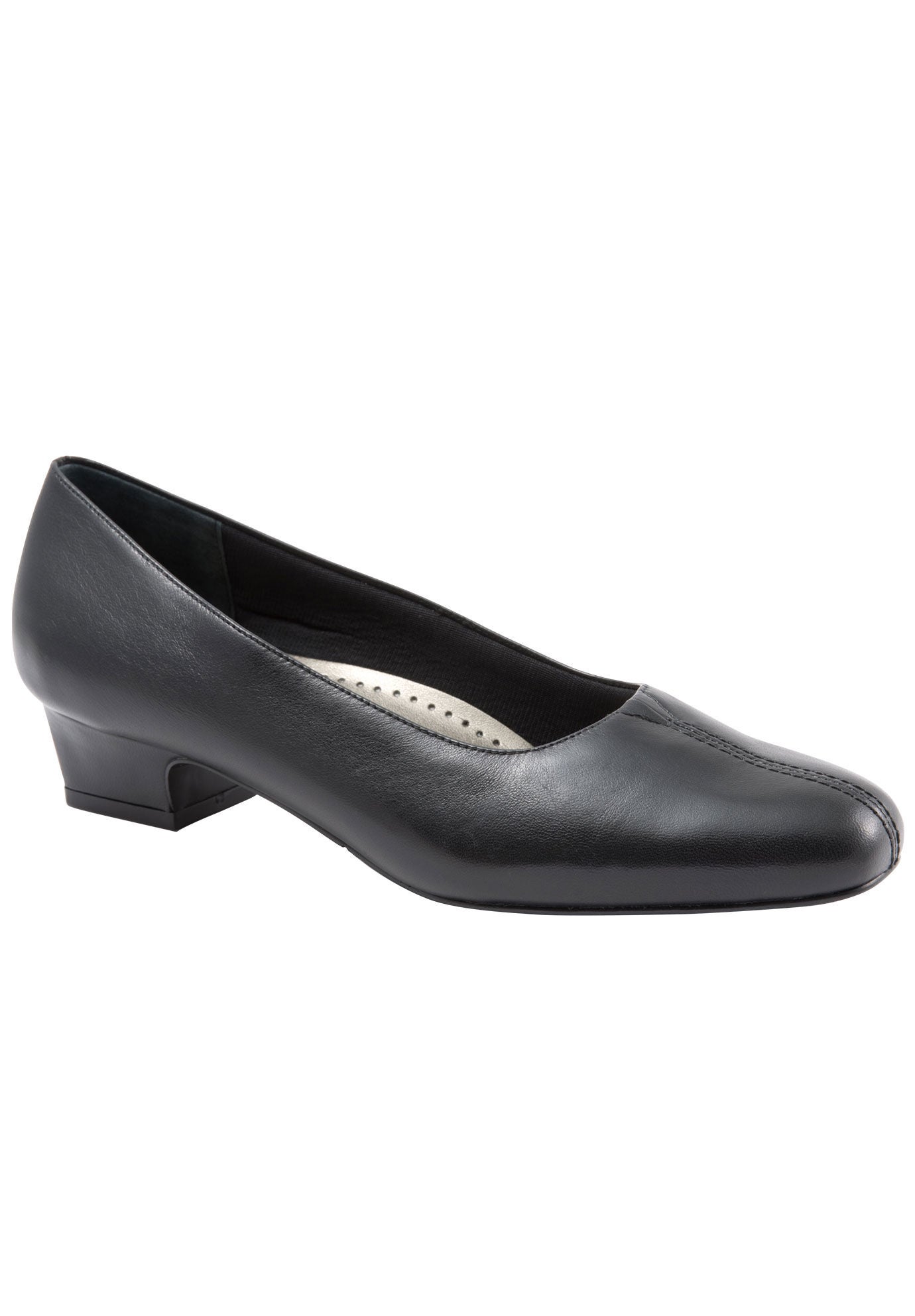Doris Leather Pump by Trotters&reg;, BLACK LEATHER, hi-res image number 0