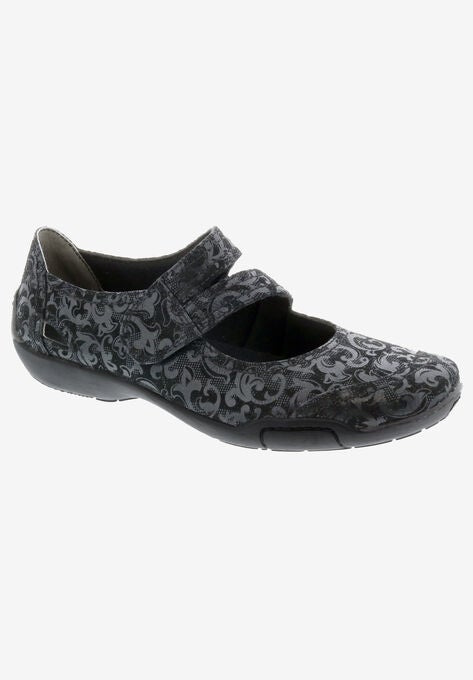 Chelsea Mary Jane Flat, BLACK JACQUARD LEATHER, hi-res image number null