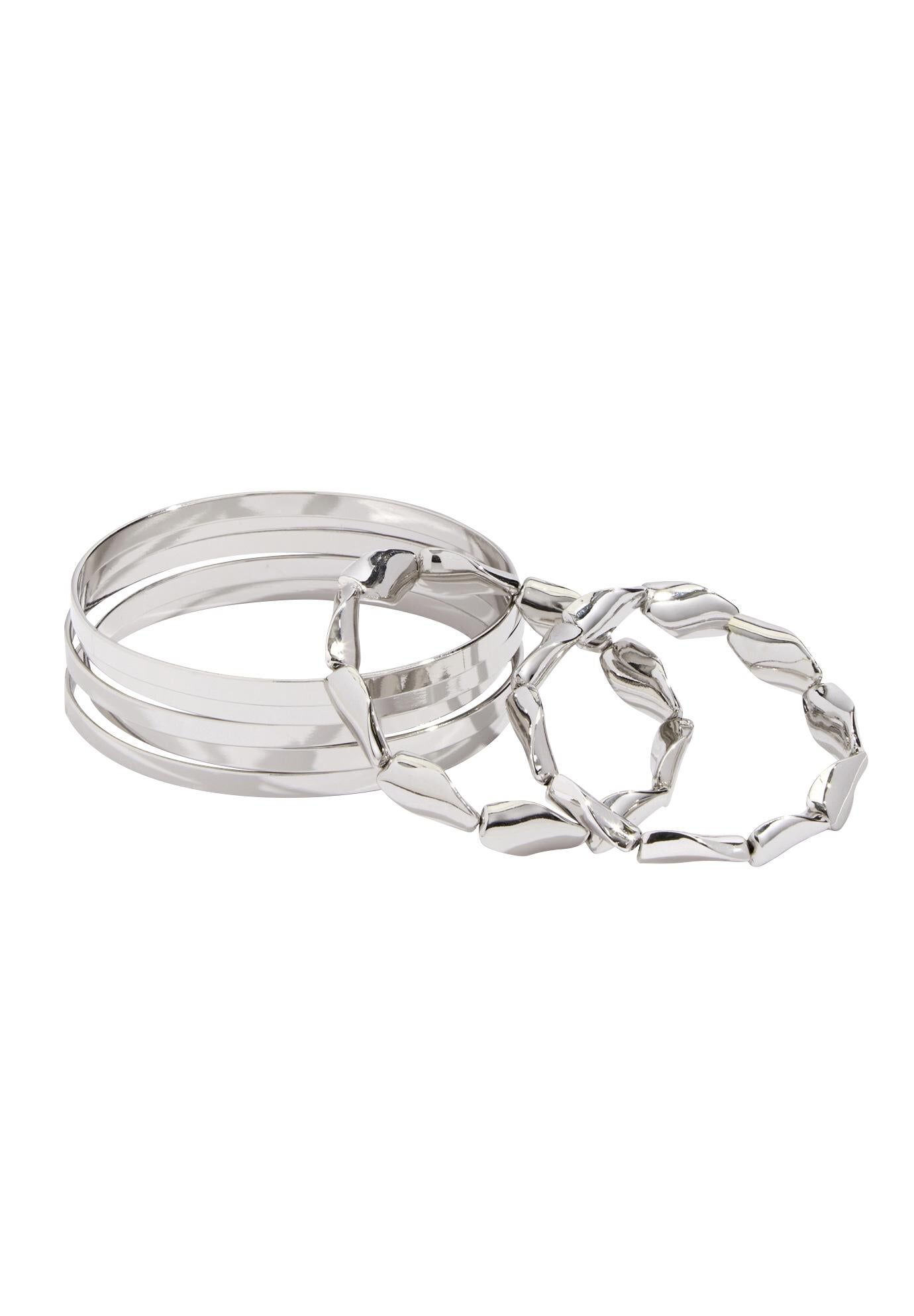 Beautiful Bangle Set, SILVER, hi-res image number 0
