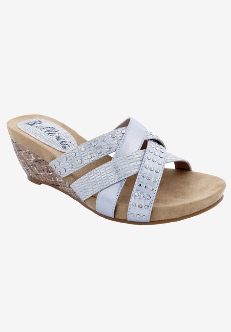 Spa Wedge Slide Sandal, SILVER TEXTURED, hi-res image number null