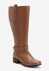 The Donna Wide Calf Leather Boot, COGNAC, hi-res image number null