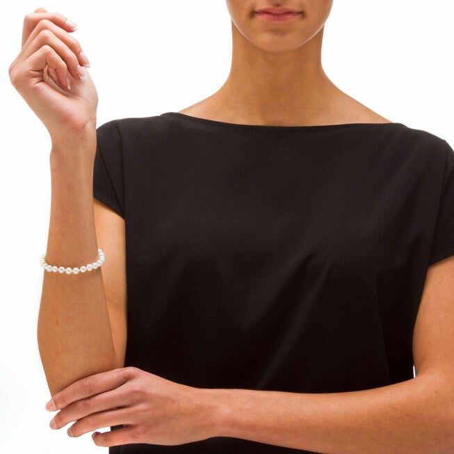 3 Piece Cultured Freshwater Pearl Necklace Bracelet and Earrings Set .925 Silver, WHITE, alternate image number null