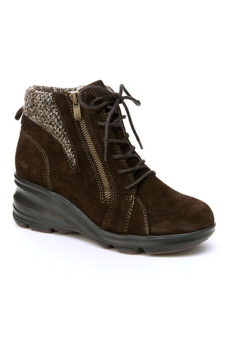 Stella Water Resistant Wedge Bootie, DARK BROWN, hi-res image number null