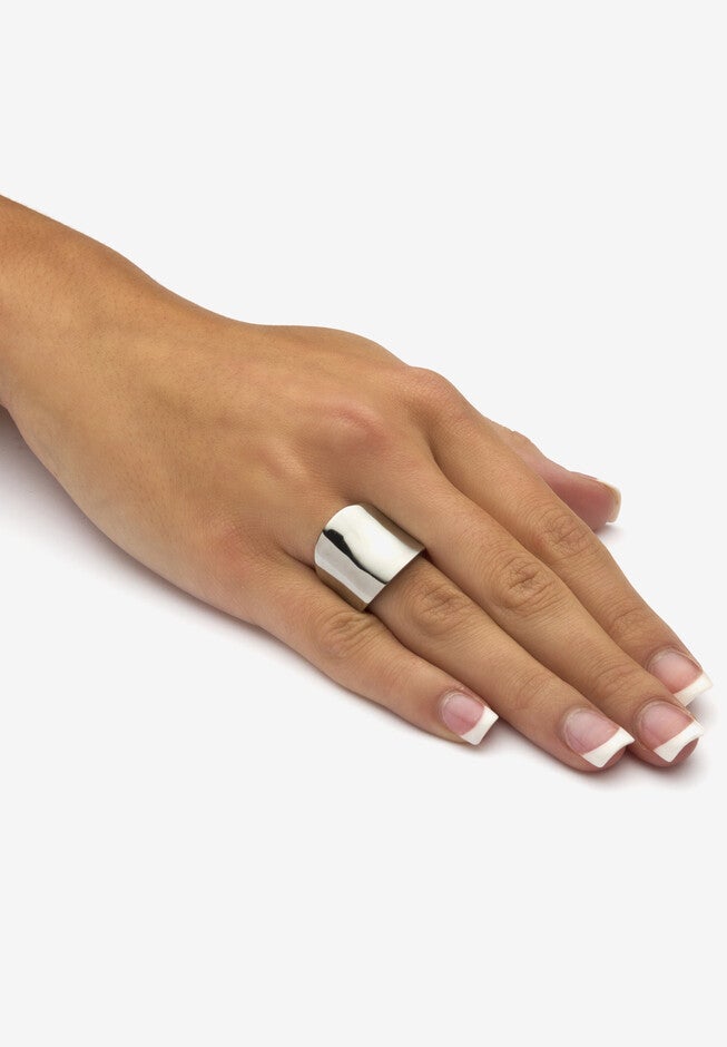 Stainless Steel Concave Cigar Band Ring (10Mm) Jewelry, , alternate image number null