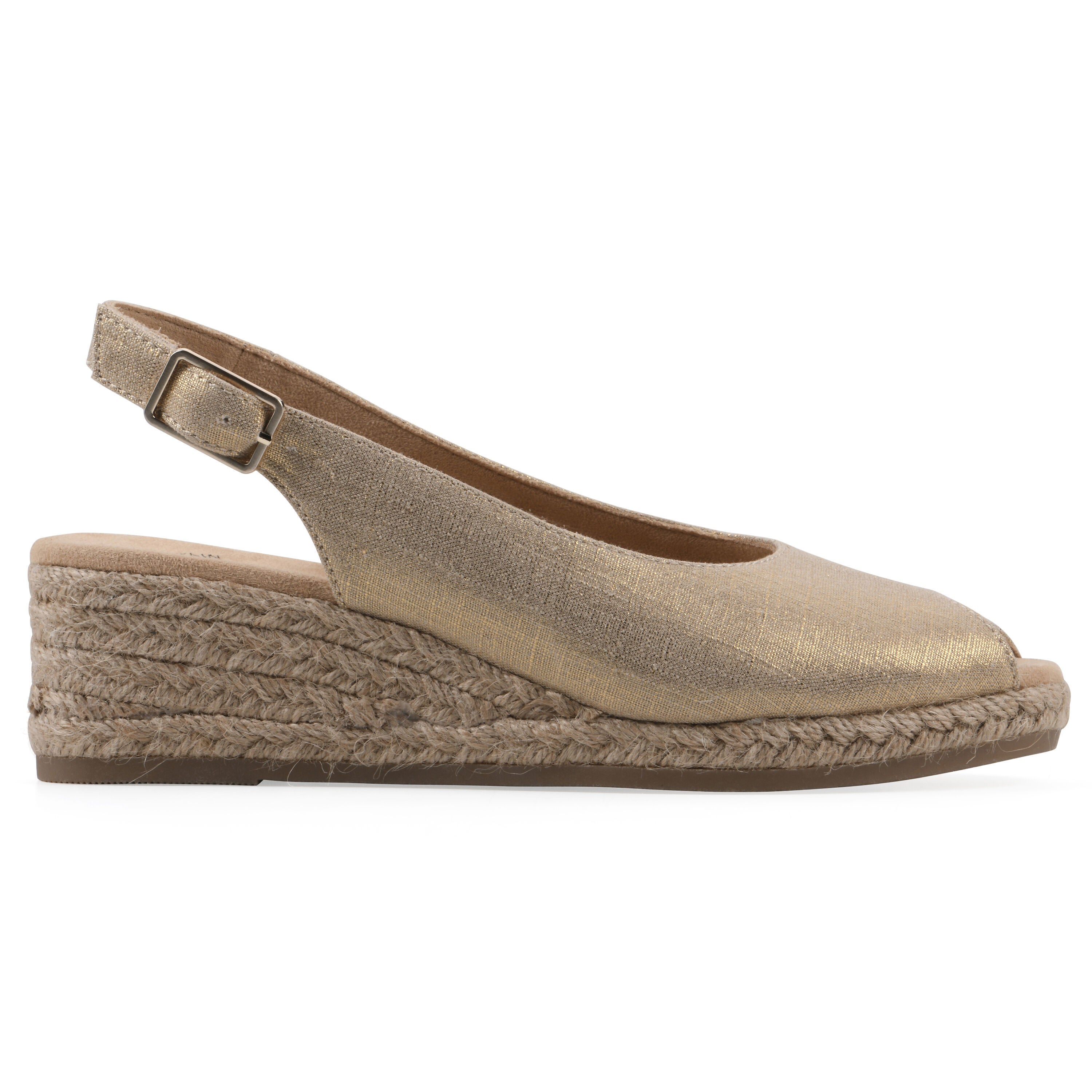 Maize Espadrille Wedge Sandal, ANTIQUE GOLD FABRIC, alternate image number 2