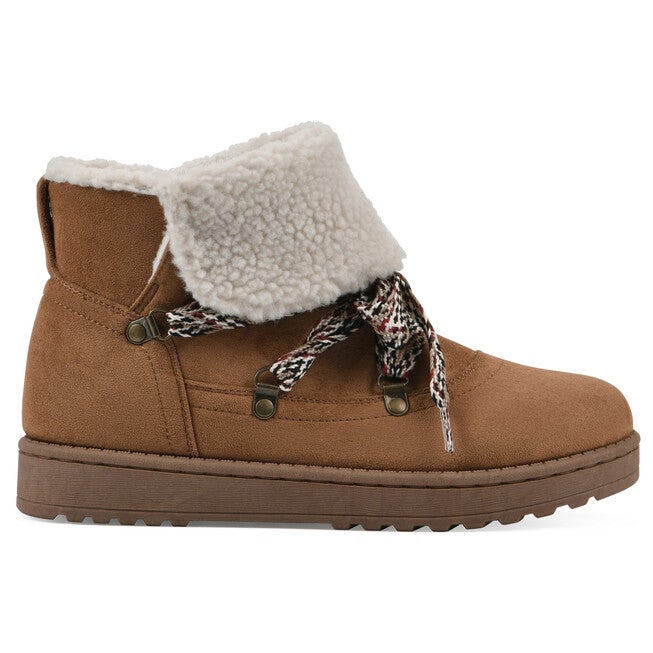 Idol Faux Fur Lace-up Bootie, CHESTNUT, alternate image number null