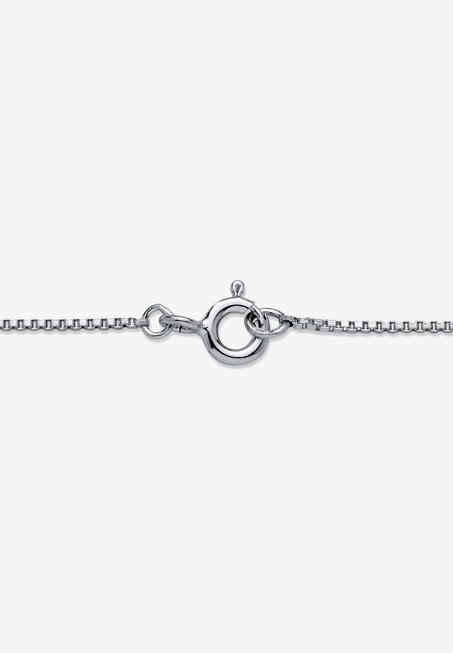 Platinum over Sterling Silver Solitaire Pendant Cubic Zirconia 18 inches, , on-hover image number null