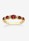 Yellow Gold-Plated Simulated Birthstone Ring, JANUARY, hi-res image number null