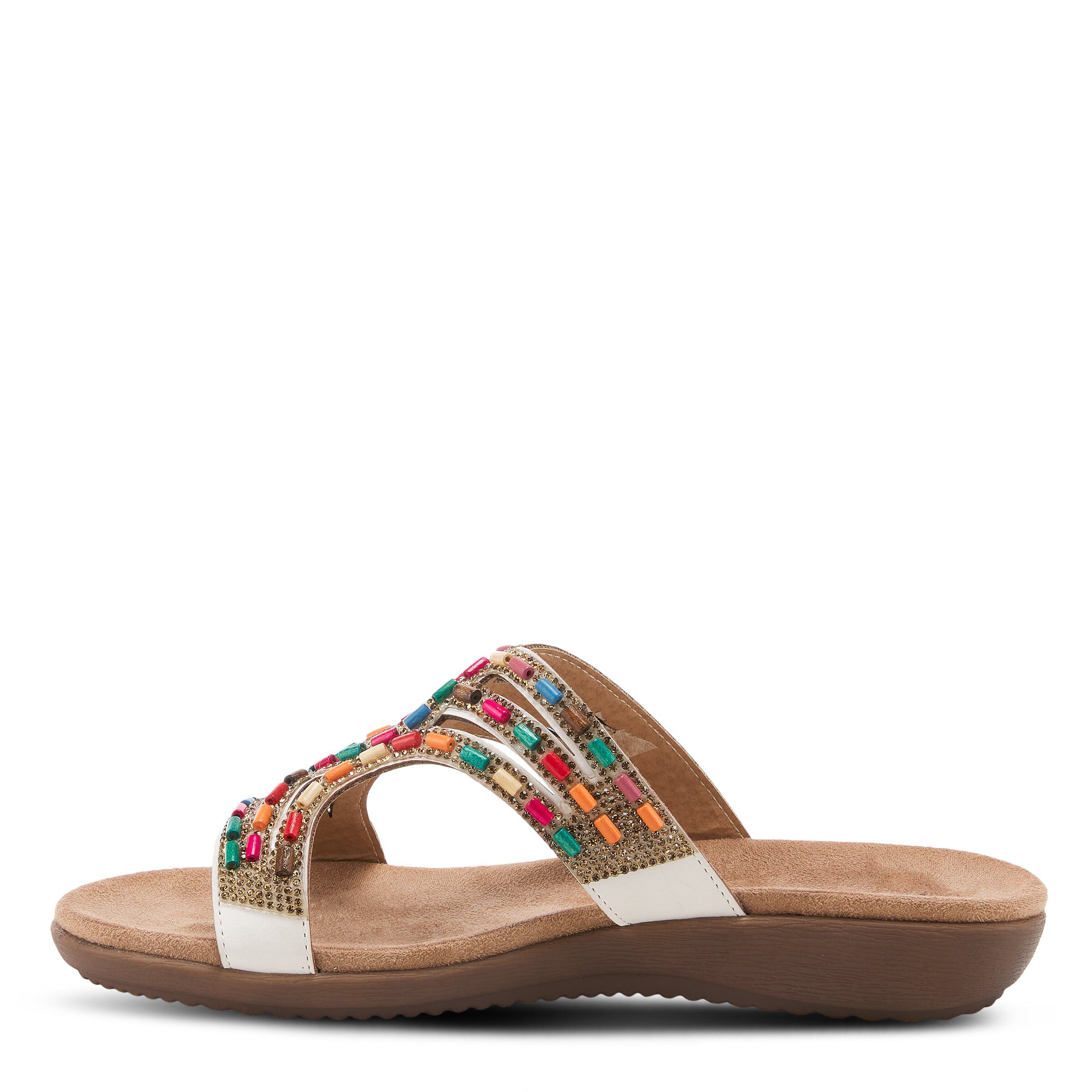 Twirling Slide Sandal, WHITE, alternate image number 2