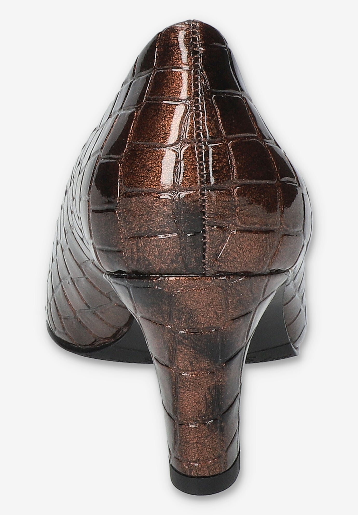 Poet Square Toe Pump, BRONZE PATENT CROCO, on-hover image number 1