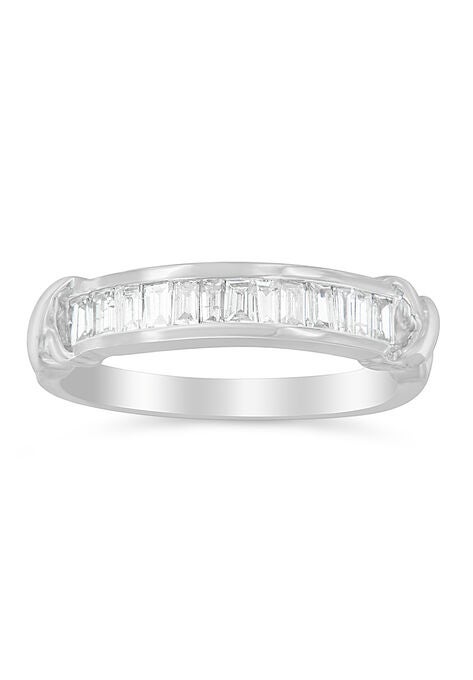 Sterling Silver Baguette Cut Diamond Channel Set Wedding Ring, , alternate image number null
