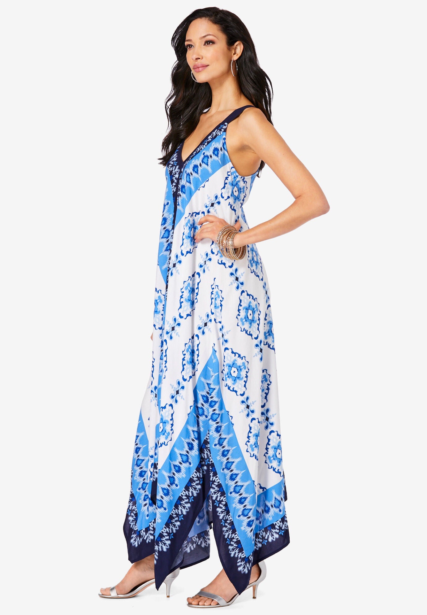 Scarf-Print Maxi Dress, , alternate image number 2