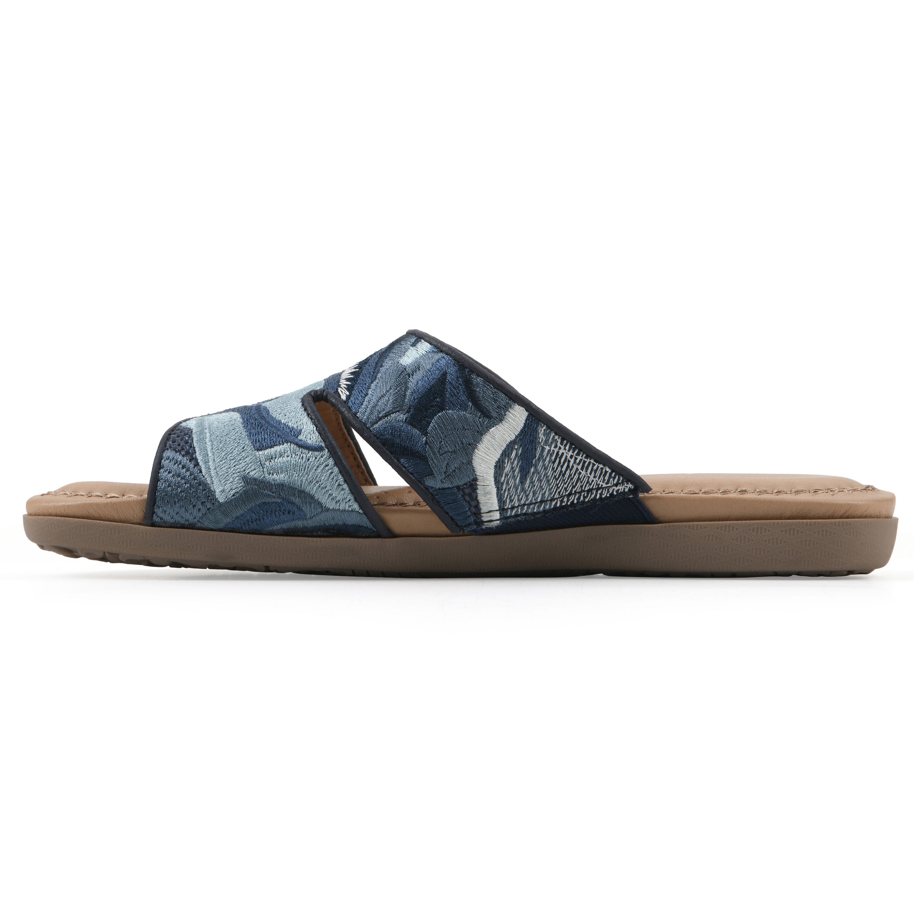 Frankly Slide Sandal, BLUE MULTI RAFFIA, alternate image number 3