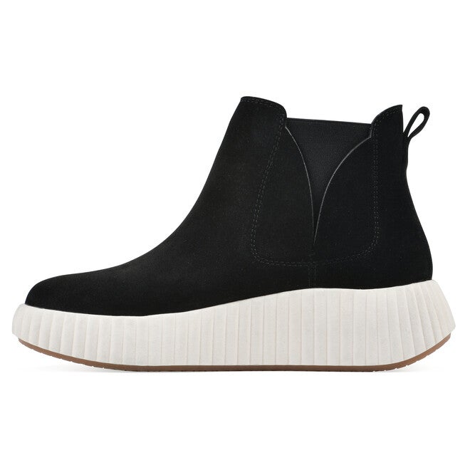 Dignify Platform Leather Sneaker Bootie, BLACK SUEDE, alternate image number null