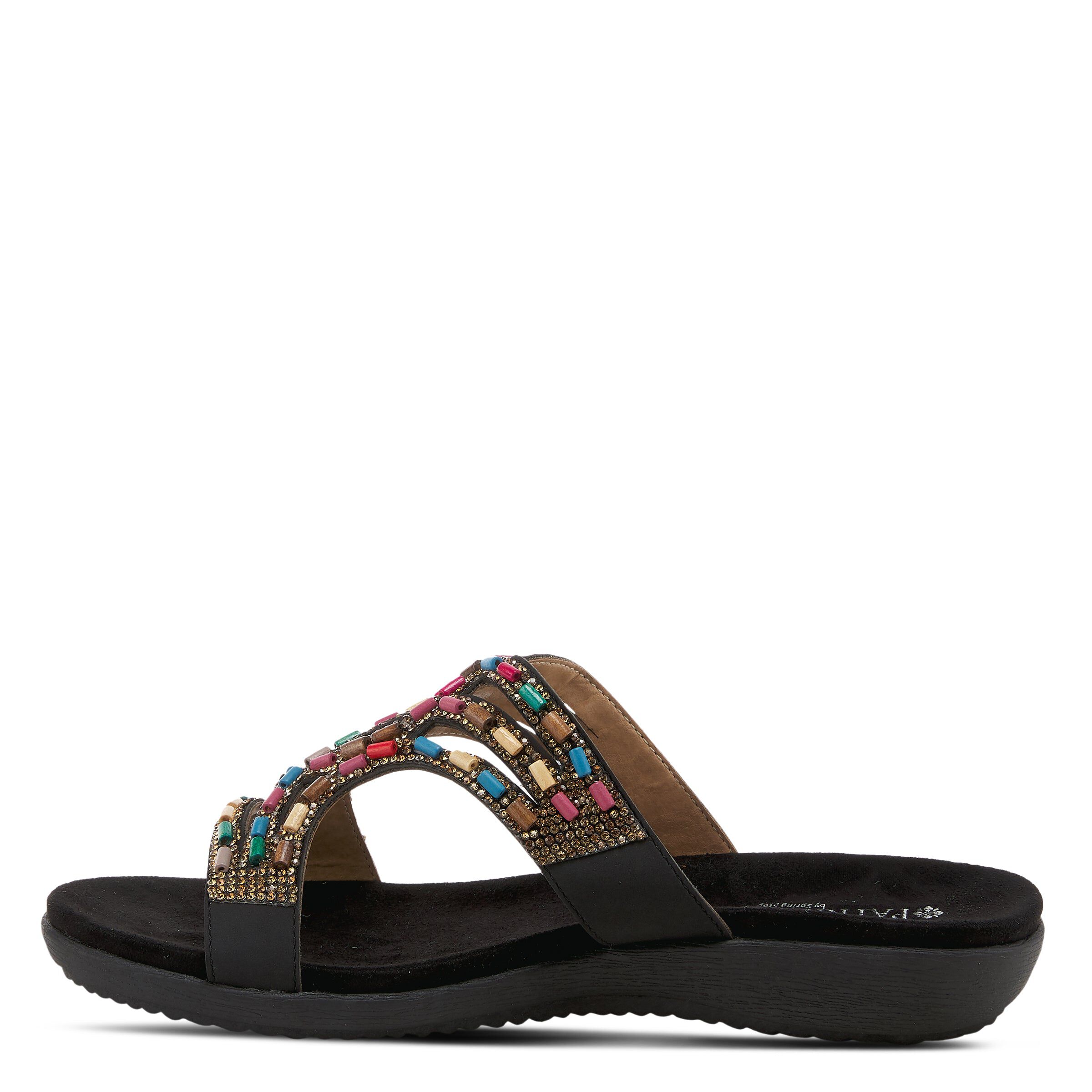 Twirling Slide Sandal, BLACK, alternate image number 2