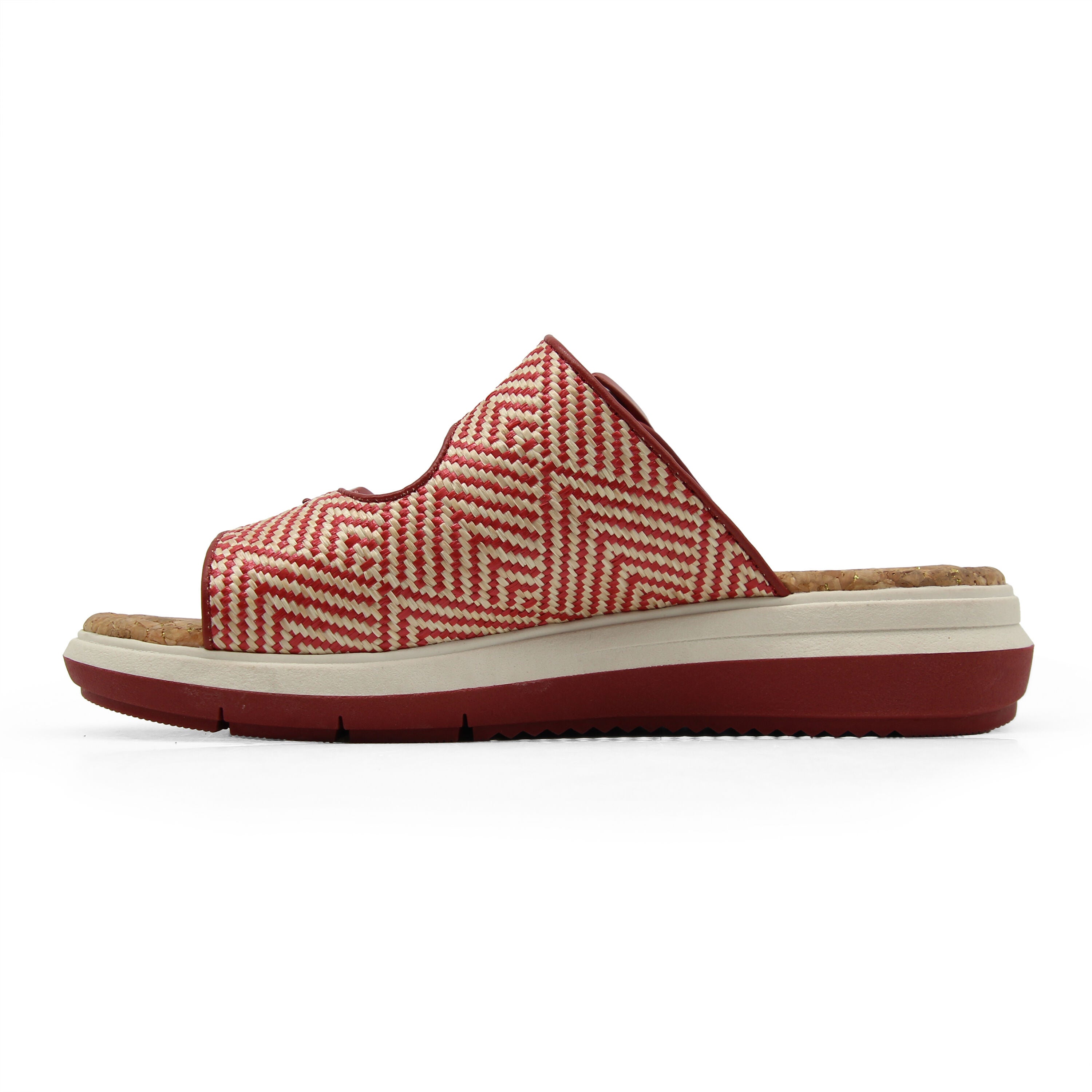 Kona Sandal, RED CREAM RAFFIA, alternate image number 3
