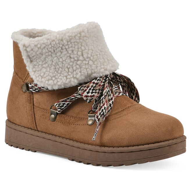 Idol Faux Fur Lace-up Bootie, CHESTNUT, hi-res image number null