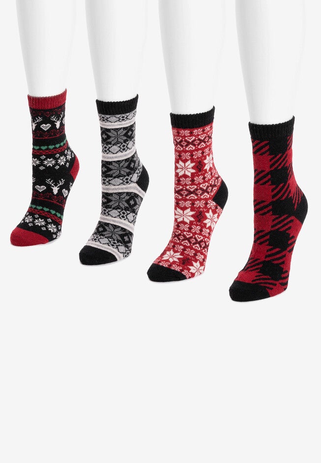 4 Pair Pack Holiday Boot Socks, , alternate image number 3