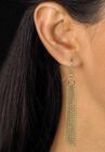 Gold Tone Waterfall 22" Necklace and Drop Earring Set, , alternate image number null