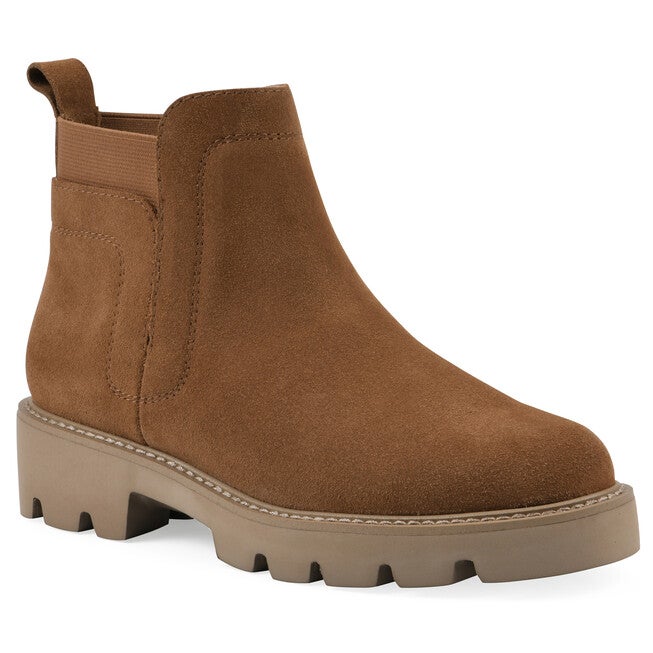 Glassie Lug Sole Chelsea Bootie, WHISKEY SUEDE, hi-res image number null