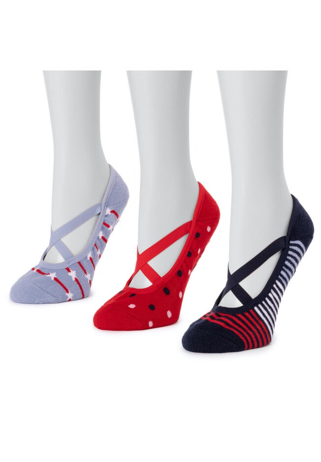 6 Pair Pack Strappy Ballerina Socks, , on-hover image number null