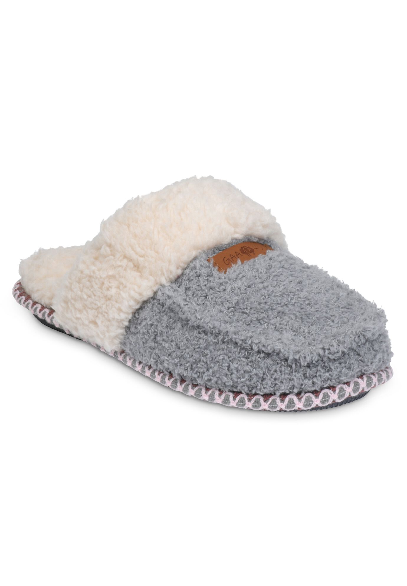 Cozee Fleece Mocassin Scuff Slipper, GREY, hi-res image number 0