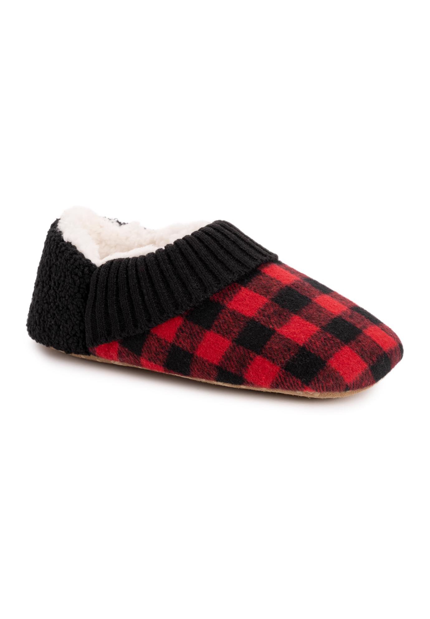 Flannel Plaid Slipper, RED CHECK, hi-res image number 0
