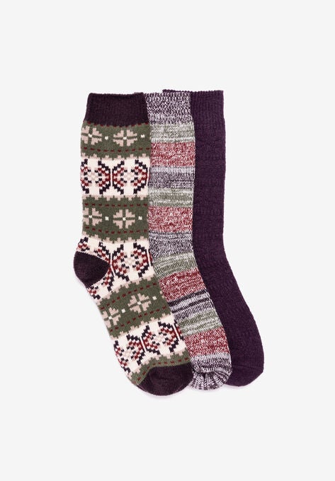 3 Pair Pack Boot Socks, BOYSENBERRY, hi-res image number null