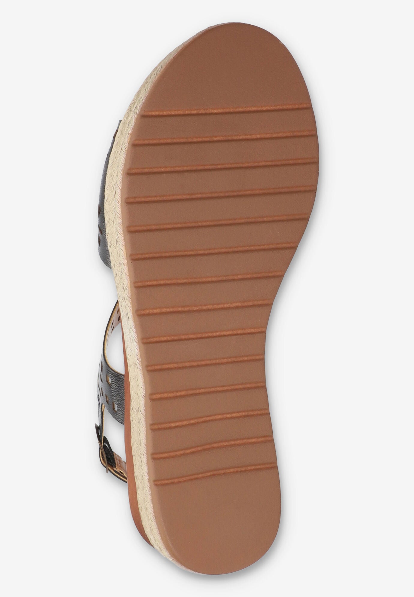 Ann-Italy Wedge Sandal, BLACK LEATHER, alternate image number 5