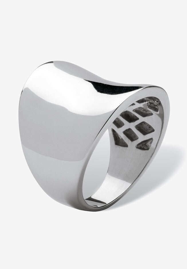Stainless Steel Concave Cigar Band Ring (10Mm) Jewelry, , on-hover image number null