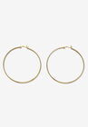 Yellow Gold Plated Sterling Silver Diamond Cut Hoop Earrings (53Mm), , on-hover image number null